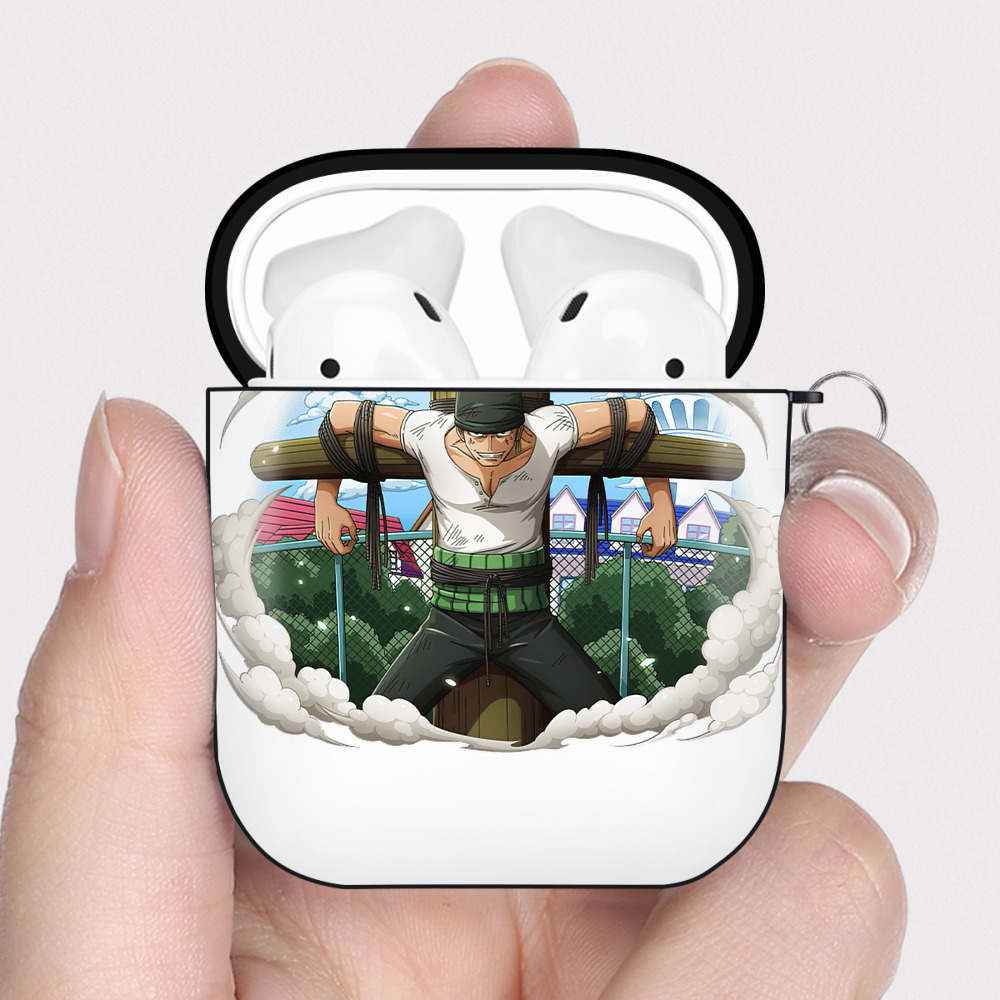 ワンピース ロロノア・ゾロ ONE PIECE Roronoa Zoro AirPods 第2世代保護ケース ハードシェル ブラック 耐衝撃・防指紋・カラビナ付き