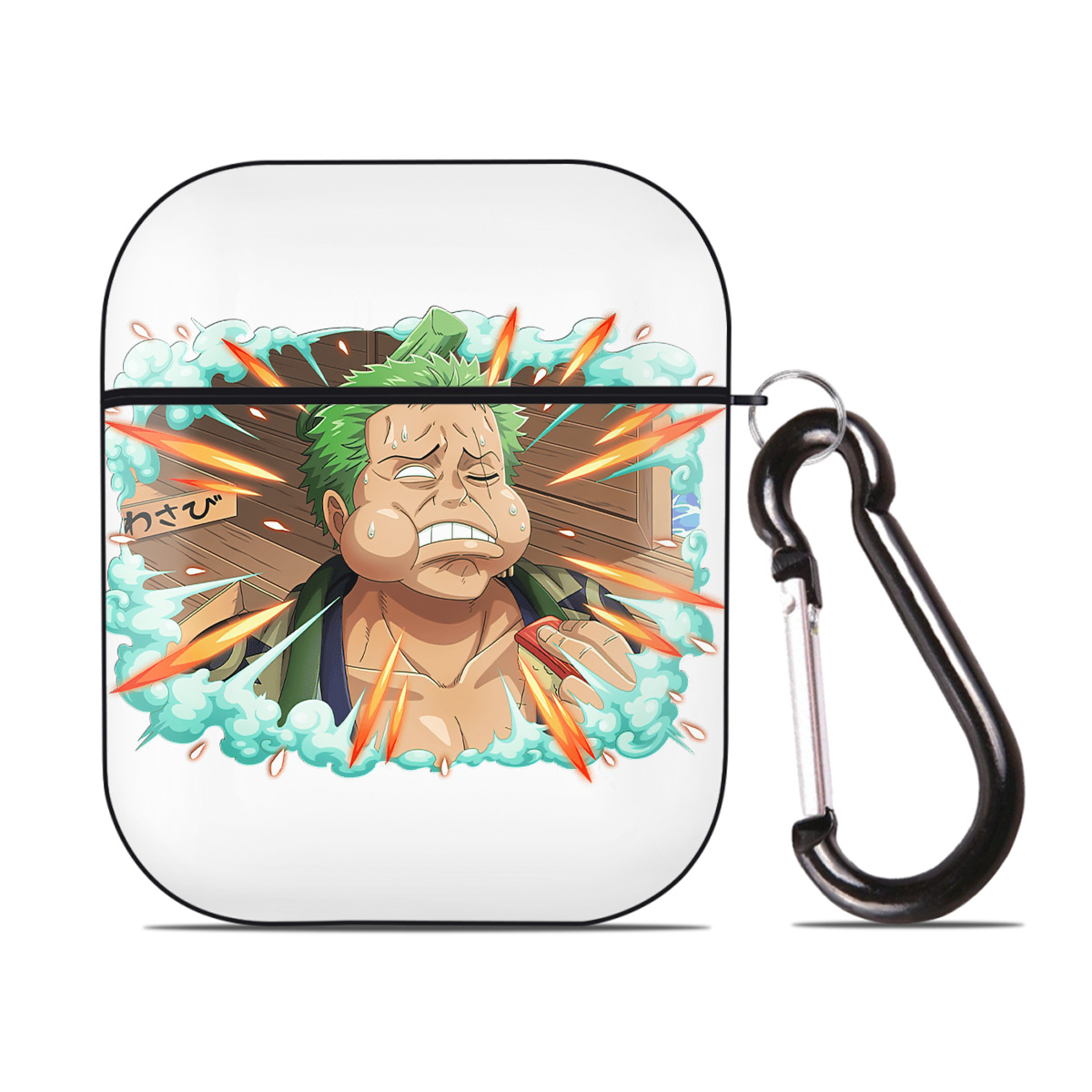 ワンピース ロロノア・ゾロ ONE PIECE Roronoa Zoro AirPods 第2世代保護ケース ハードシェル ブラック 耐衝撃・防指紋・カラビナ付き