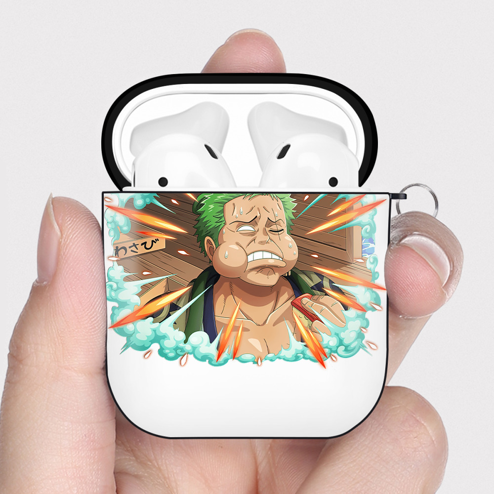 ワンピース ロロノア・ゾロ ONE PIECE Roronoa Zoro AirPods 第2世代保護ケース ハードシェル ブラック 耐衝撃・防指紋・カラビナ付き