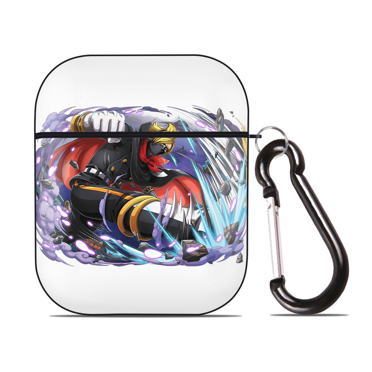 ワンピース ロロノア・ゾロ ONE PIECE Roronoa Zoro AirPods 第2世代保護ケース ハードシェル ブラック 耐衝撃・防指紋・カラビナ付き