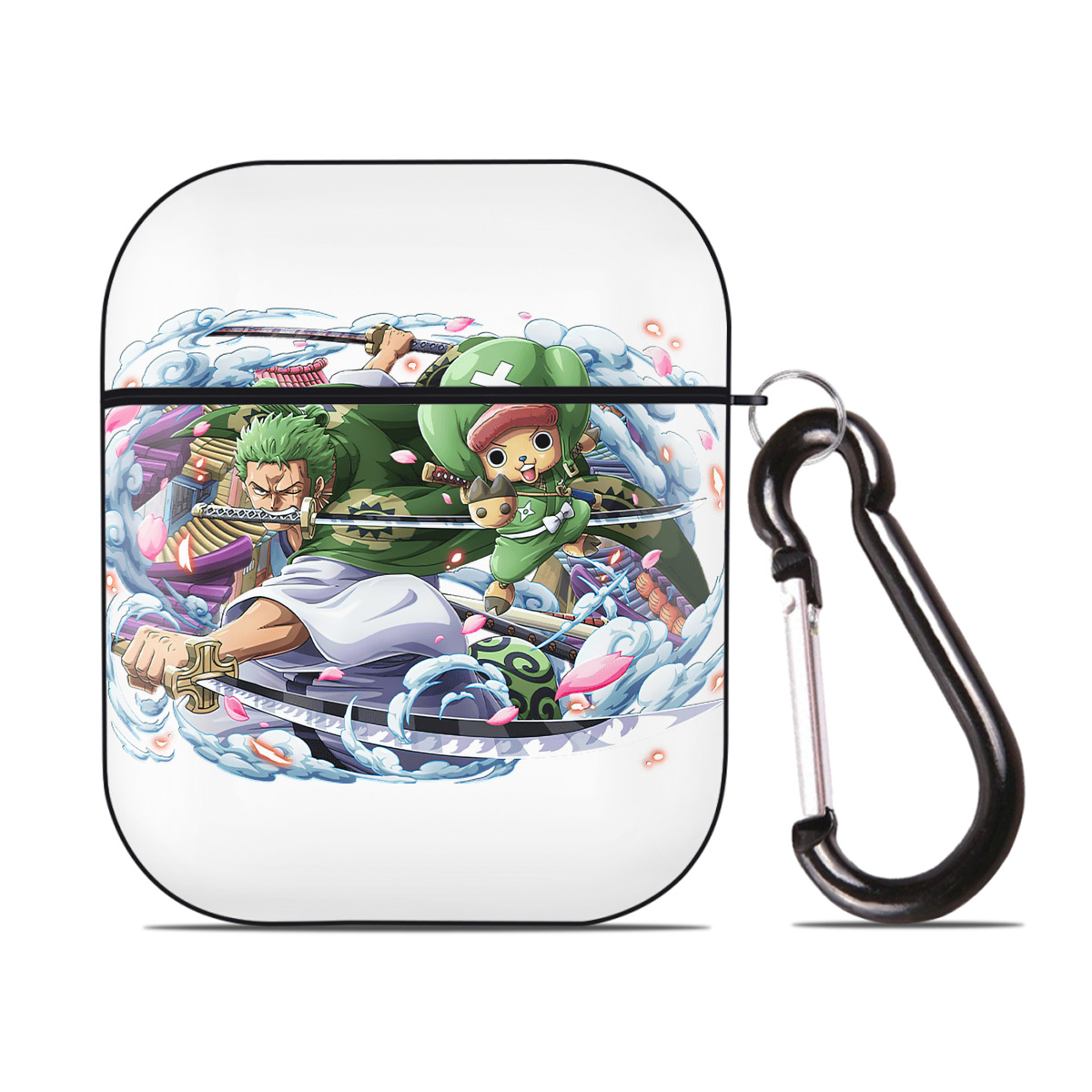 ワンピース ロロノア・ゾロ ONE PIECE Roronoa Zoro AirPods 第2世代保護ケース ハードシェル ブラック 耐衝撃・防指紋・カラビナ付き