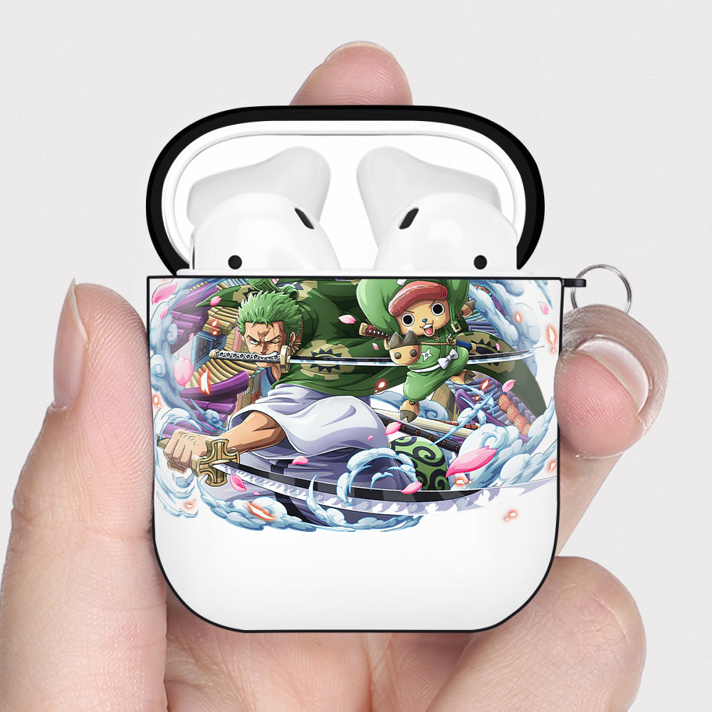 ワンピース ロロノア・ゾロ ONE PIECE Roronoa Zoro AirPods 第2世代保護ケース ハードシェル ブラック 耐衝撃・防指紋・カラビナ付き