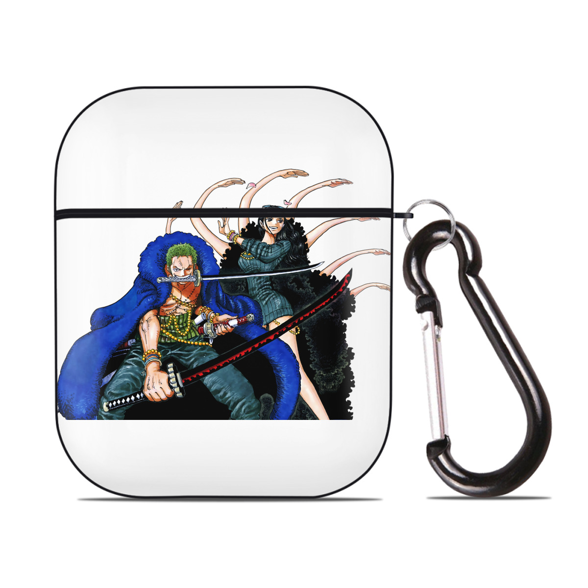 ワンピース ロロノア・ゾロ ONE PIECE Roronoa Zoro AirPods 第2世代保護ケース ハードシェル ブラック 耐衝撃・防指紋・カラビナ付き