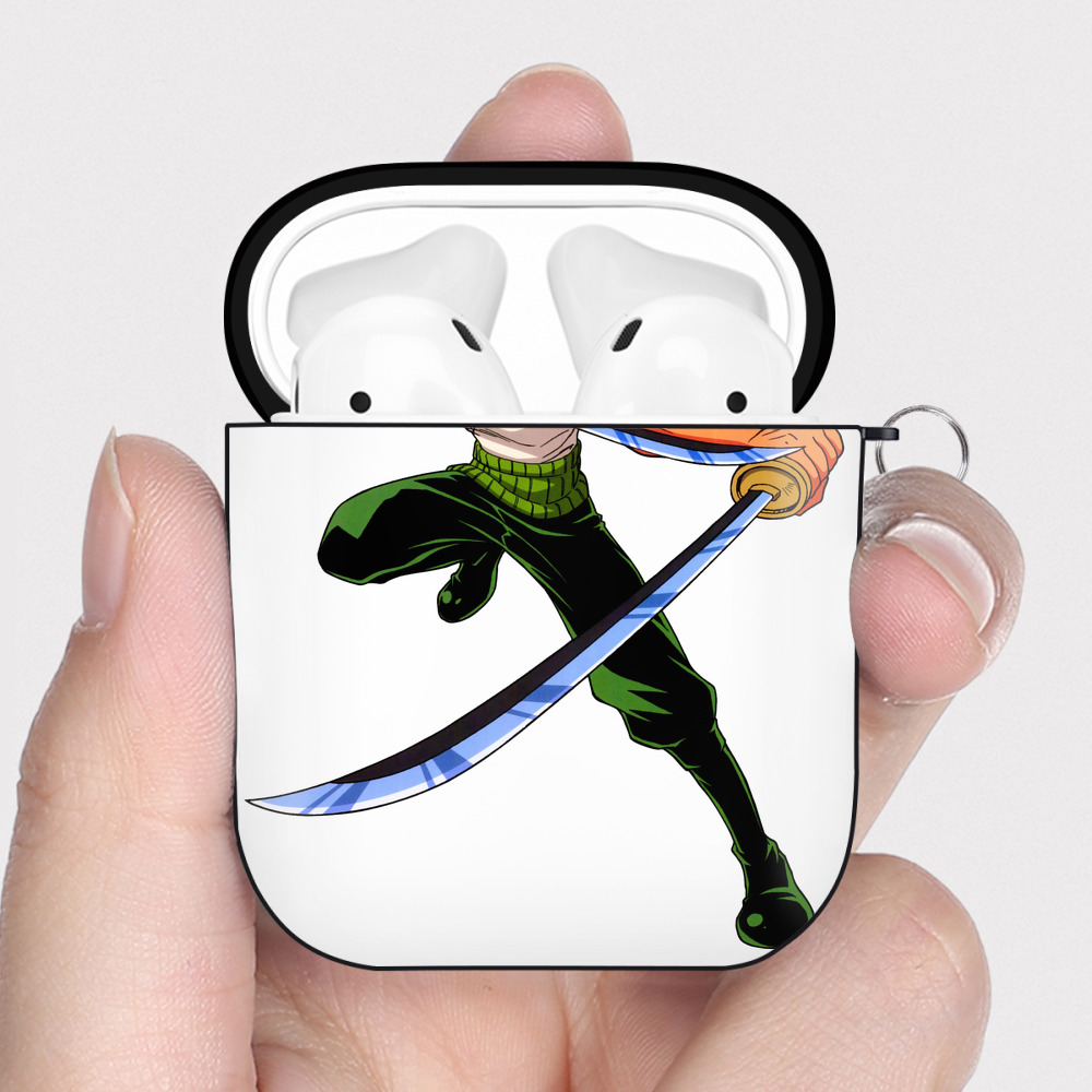 ワンピース ロロノア・ゾロ ONE PIECE Roronoa Zoro AirPods 第2世代保護ケース ハードシェル ブラック 耐衝撃・防指紋・カラビナ付き