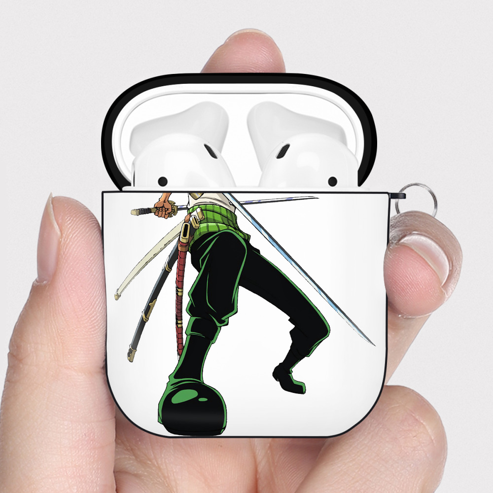 ワンピース ロロノア・ゾロ ONE PIECE Roronoa Zoro AirPods 第2世代保護ケース ハードシェル ブラック 耐衝撃・防指紋・カラビナ付き