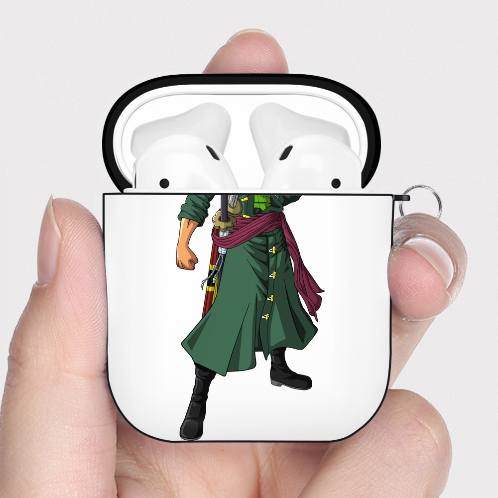 ワンピース ロロノア・ゾロ ONE PIECE Roronoa Zoro AirPods 第2世代保護ケース ハードシェル ブラック 耐衝撃・防指紋・カラビナ付き