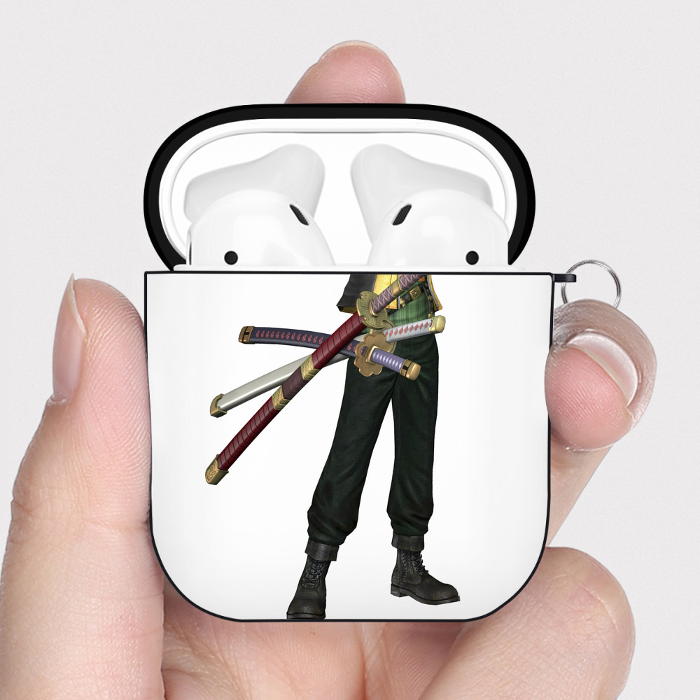 ワンピース ロロノア・ゾロ ONE PIECE Roronoa Zoro AirPods 第2世代保護ケース ハードシェル ブラック 耐衝撃・防指紋・カラビナ付き