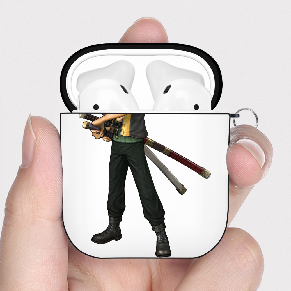 ワンピース ロロノア・ゾロ ONE PIECE Roronoa Zoro AirPods 第2世代保護ケース ハードシェル ブラック 耐衝撃・防指紋・カラビナ付き