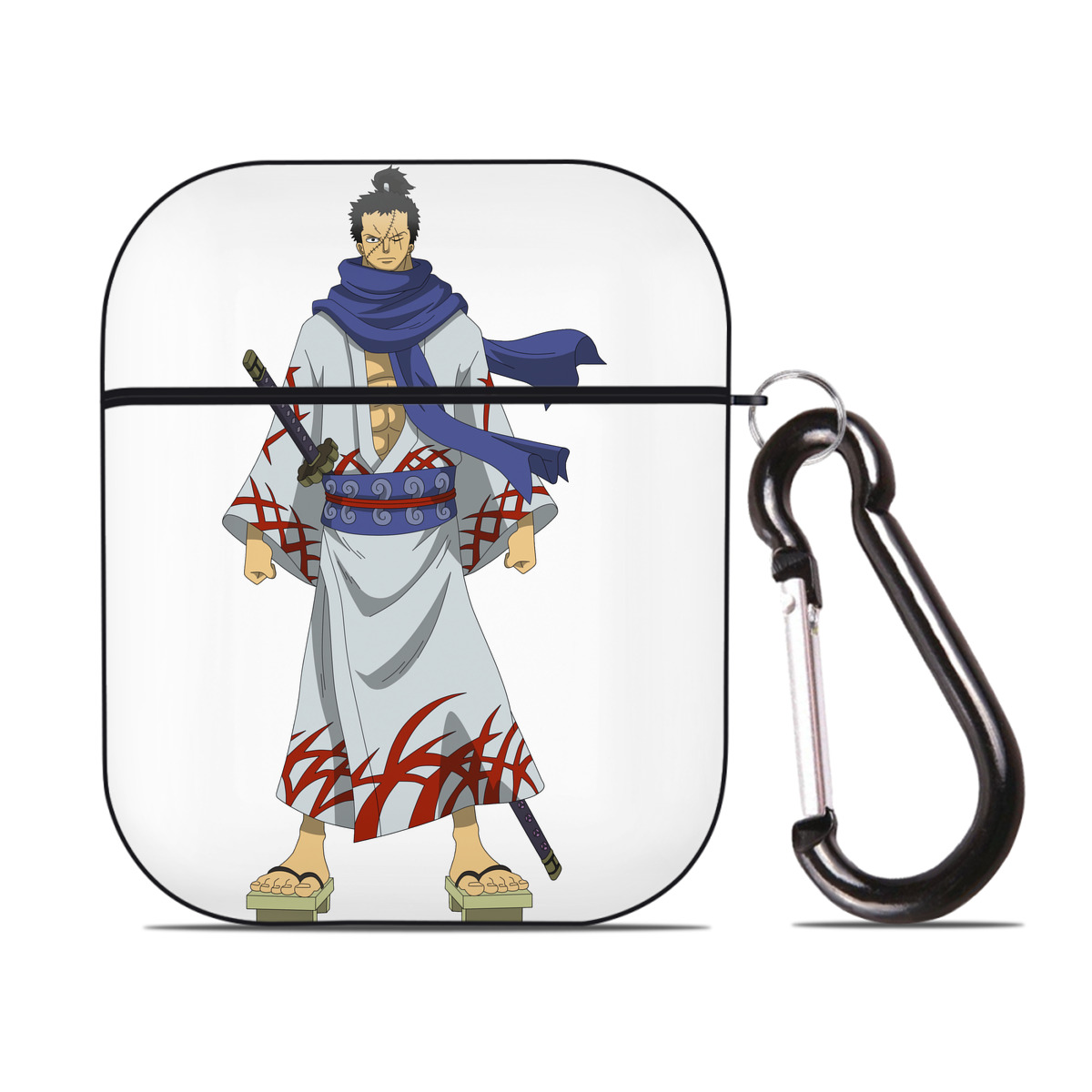 ワンピース ロロノア・ゾロ ONE PIECE Roronoa Zoro AirPods 第2世代保護ケース ハードシェル ブラック 耐衝撃・防指紋・カラビナ付き