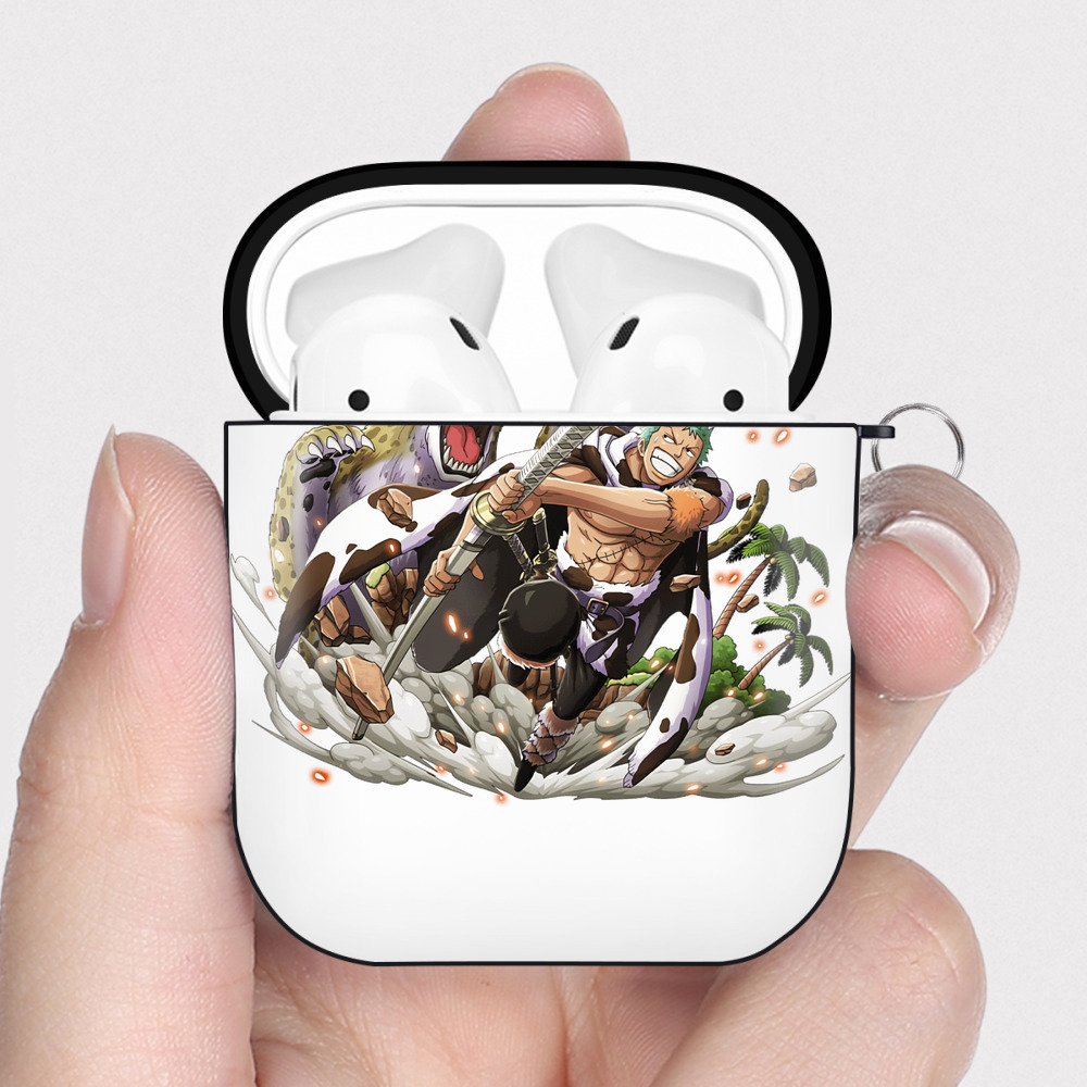 ワンピース ロロノア・ゾロ ONE PIECE Roronoa Zoro AirPods 第2世代保護ケース ハードシェル ブラック 耐衝撃・防指紋・カラビナ付き