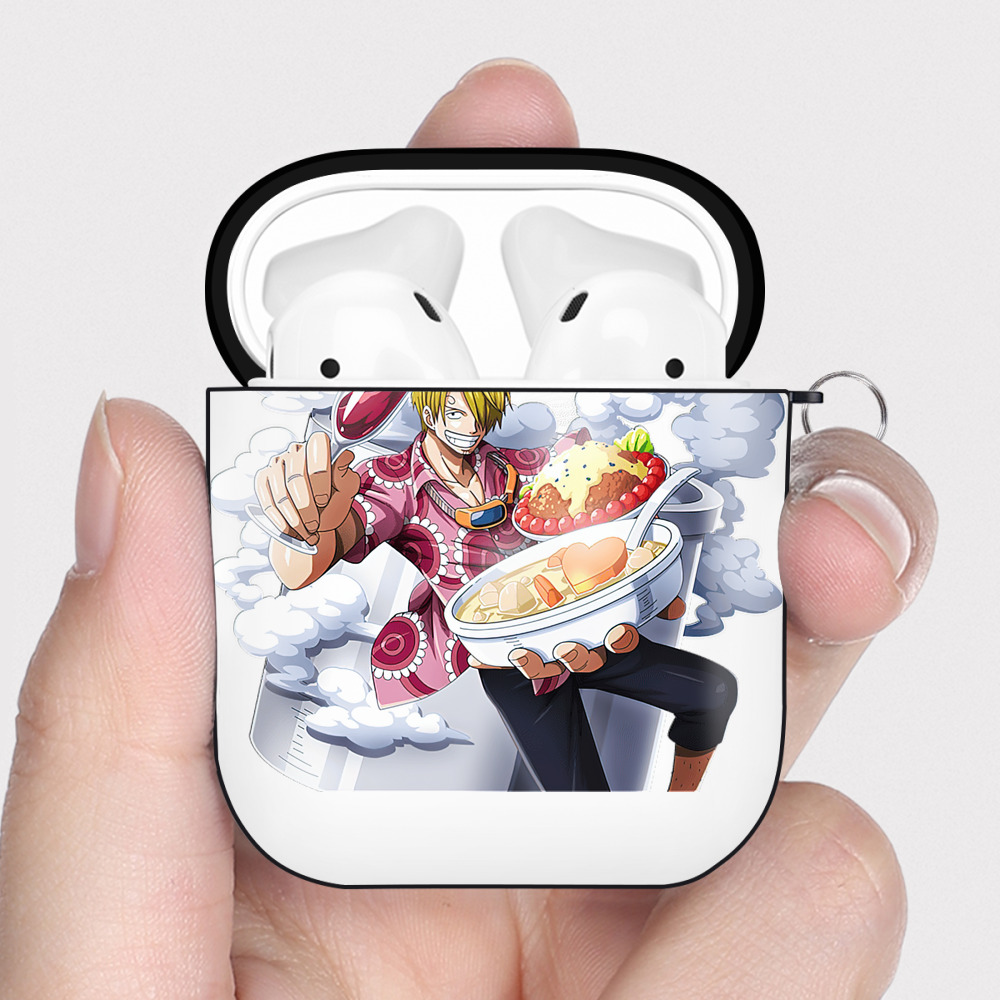 ワンピース サンジ ONE PIECE Sanji AirPods 第2世代保護ケース ハードシェル ブラック 耐衝撃・防指紋・カラビナ付き