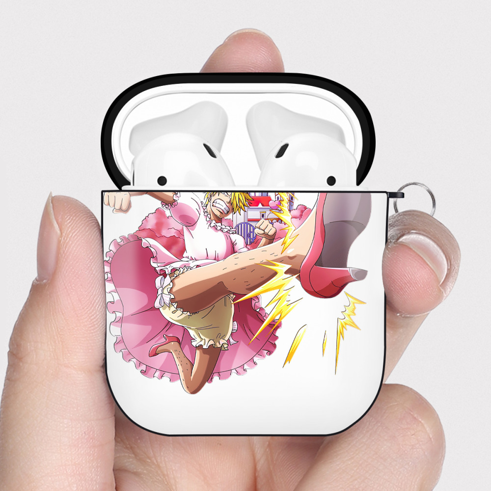 ワンピース サンジ ONE PIECE Sanji AirPods 第2世代保護ケース ハードシェル ブラック 耐衝撃・防指紋・カラビナ付き