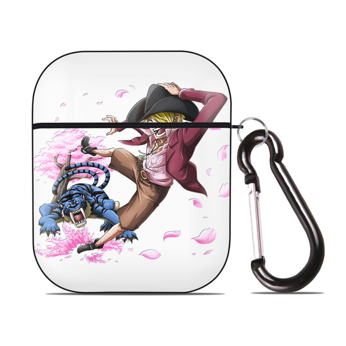 （画像用） ワンピース サンジ ONE PIECE Sanji AirPods 第2世代保護ケース ハードシェル ブラック 耐衝撃・防指紋・カラビナ付き