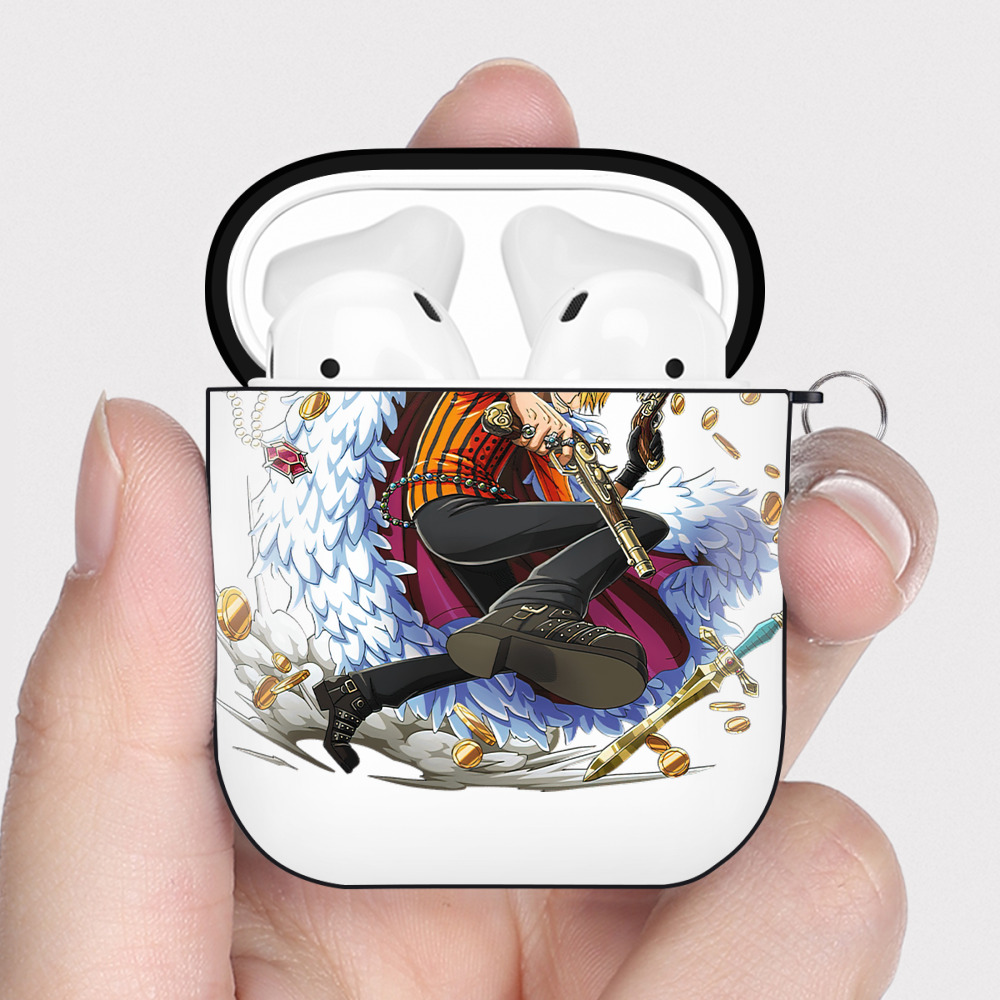 ワンピース サンジ ONE PIECE Sanji AirPods 第2世代保護ケース ハードシェル ブラック 耐衝撃・防指紋・カラビナ付き
