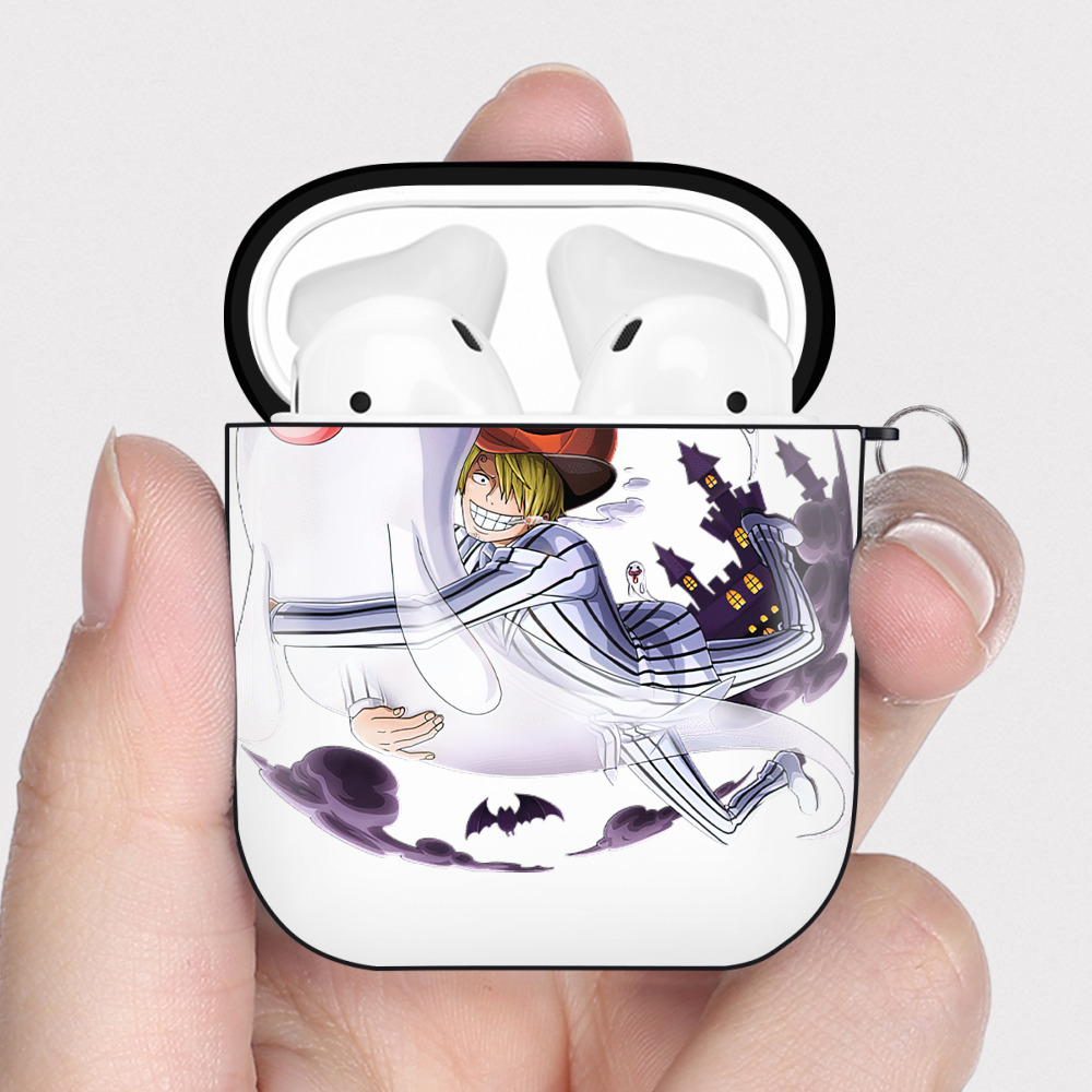 ワンピース サンジ ONE PIECE Sanji AirPods 第2世代保護ケース ハードシェル ブラック 耐衝撃・防指紋・カラビナ付き