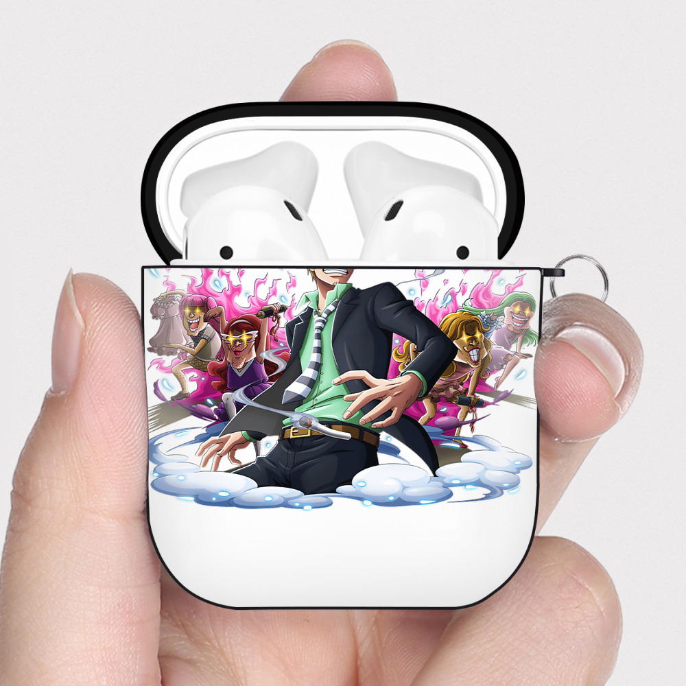 ワンピース サンジ ONE PIECE Sanji AirPods 第2世代保護ケース ハードシェル ブラック 耐衝撃・防指紋・カラビナ付き