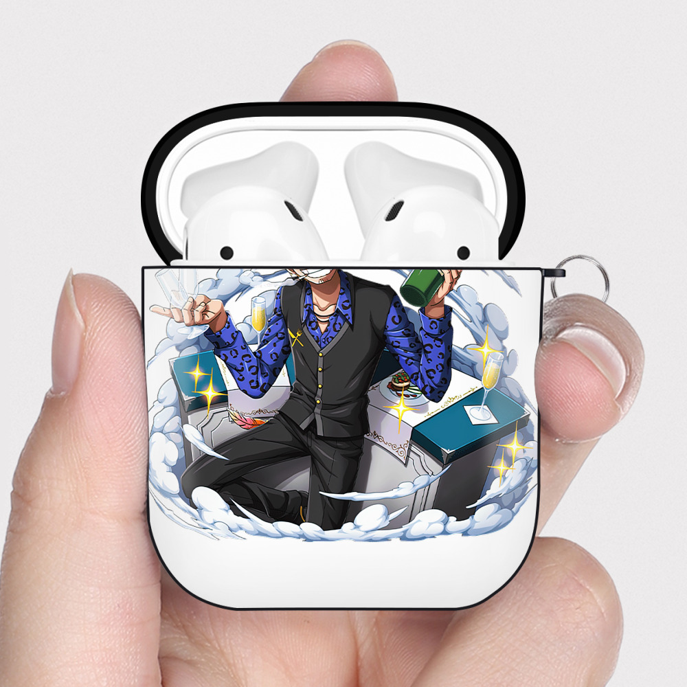 ワンピース サンジ ONE PIECE Sanji AirPods 第2世代保護ケース ハードシェル ブラック 耐衝撃・防指紋・カラビナ付き