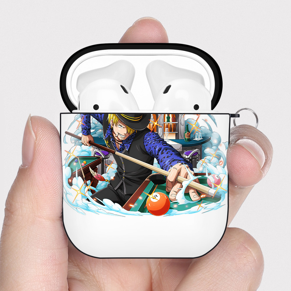 ワンピース サンジ ONE PIECE Sanji AirPods 第2世代保護ケース ハードシェル ブラック 耐衝撃・防指紋・カラビナ付き
