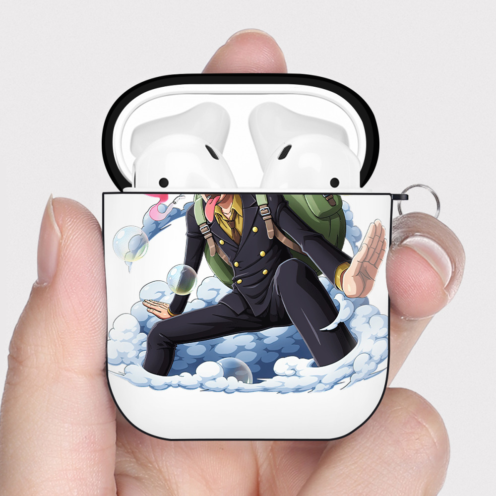 ワンピース サンジ ONE PIECE Sanji AirPods 第2世代保護ケース ハードシェル ブラック 耐衝撃・防指紋・カラビナ付き