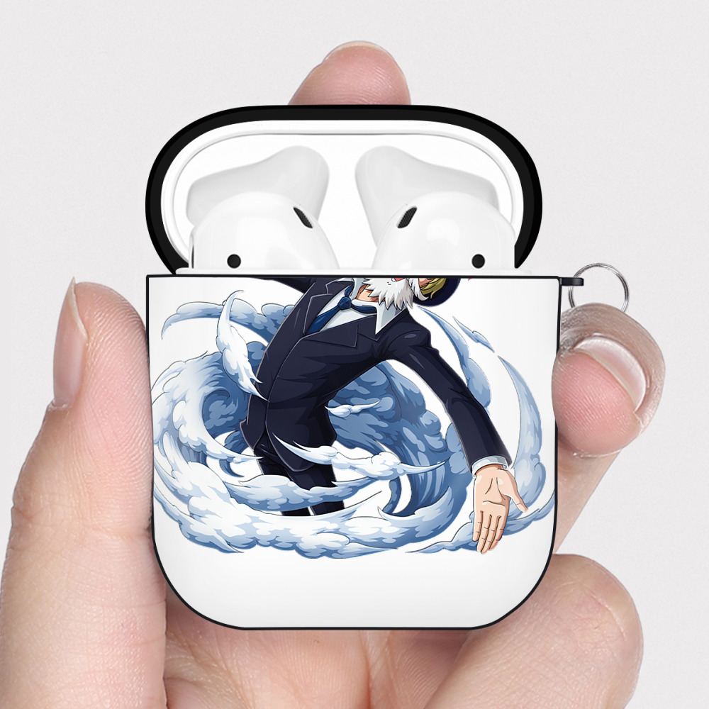 ワンピース サンジ ONE PIECE Sanji AirPods 第2世代保護ケース ハードシェル ブラック 耐衝撃・防指紋・カラビナ付き