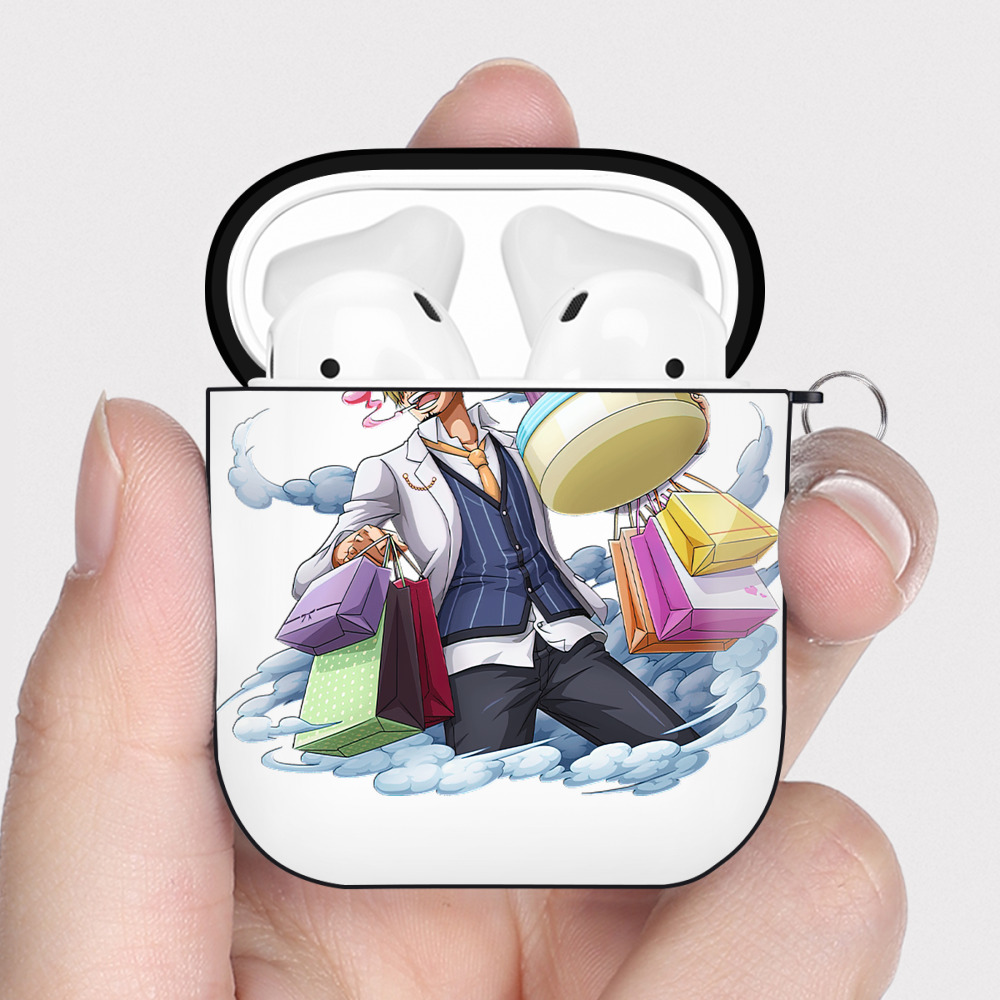 ワンピース サンジ ONE PIECE Sanji AirPods 第2世代保護ケース ハードシェル ブラック 耐衝撃・防指紋・カラビナ付き