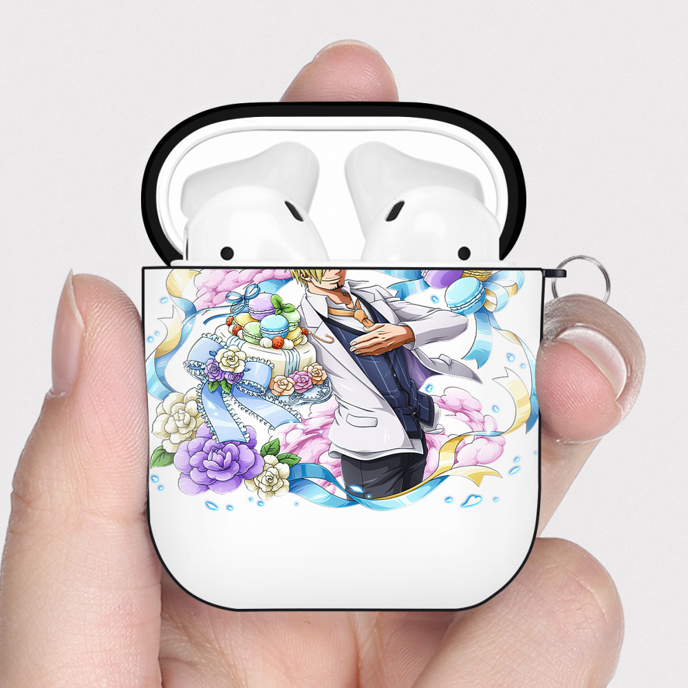 ワンピース サンジ ONE PIECE Sanji AirPods 第2世代保護ケース ハードシェル ブラック 耐衝撃・防指紋・カラビナ付き