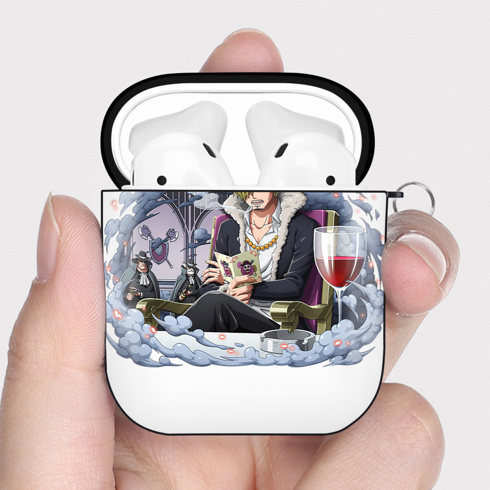 ワンピース サンジ ONE PIECE Sanji AirPods 第2世代保護ケース ハードシェル ブラック 耐衝撃・防指紋・カラビナ付き