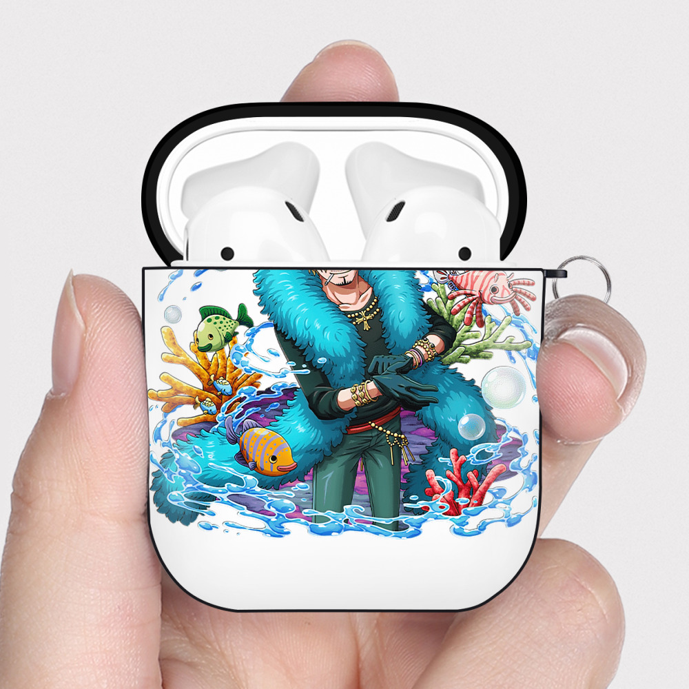 ワンピース サンジ ONE PIECE Sanji AirPods 第2世代保護ケース ハードシェル ブラック 耐衝撃・防指紋・カラビナ付き