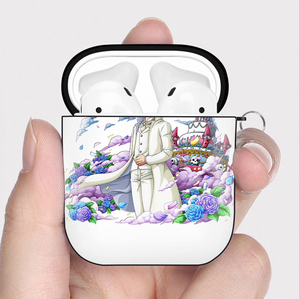 ワンピース サンジ ONE PIECE Sanji AirPods 第2世代保護ケース ハードシェル ブラック 耐衝撃・防指紋・カラビナ付き