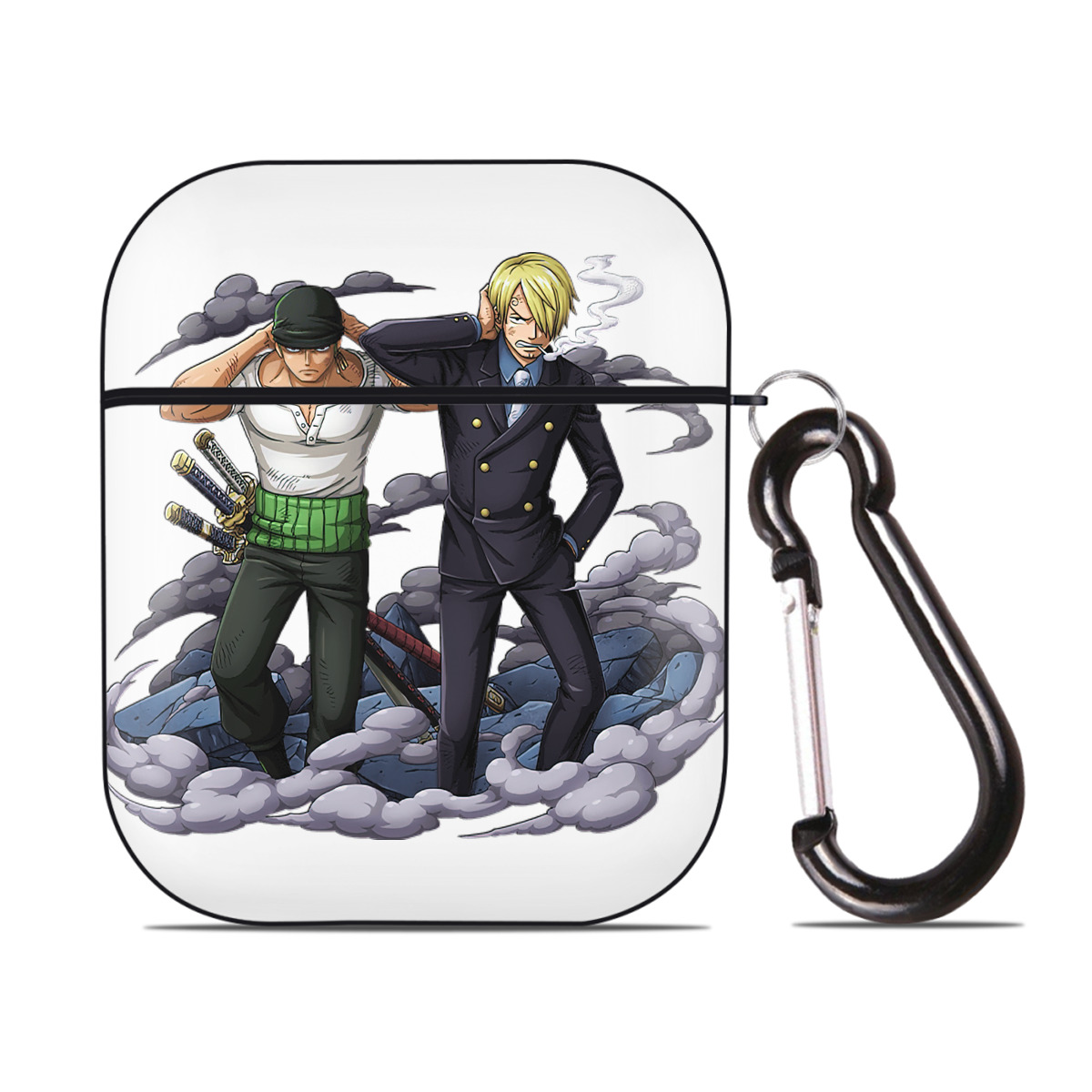 ワンピース サンジ ONE PIECE Sanji AirPods 第2世代保護ケース ハードシェル ブラック 耐衝撃・防指紋・カラビナ付き