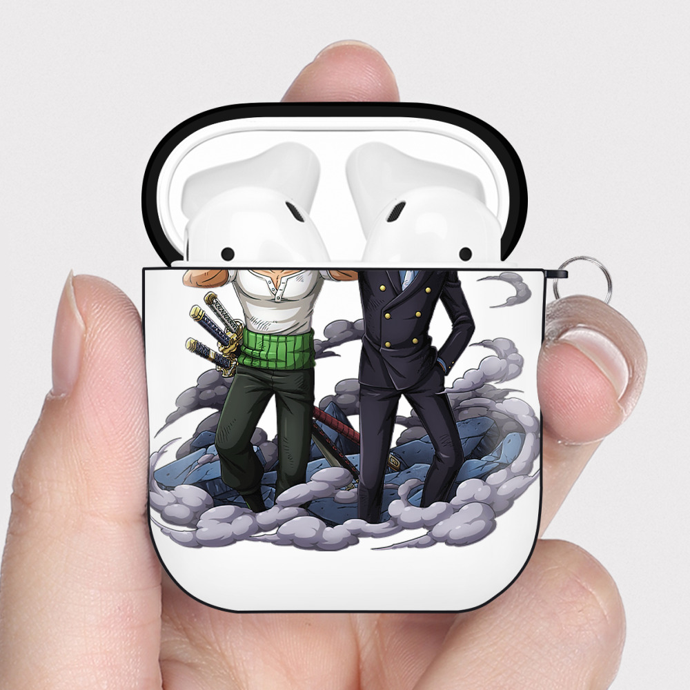 ワンピース サンジ ONE PIECE Sanji AirPods 第2世代保護ケース ハードシェル ブラック 耐衝撃・防指紋・カラビナ付き