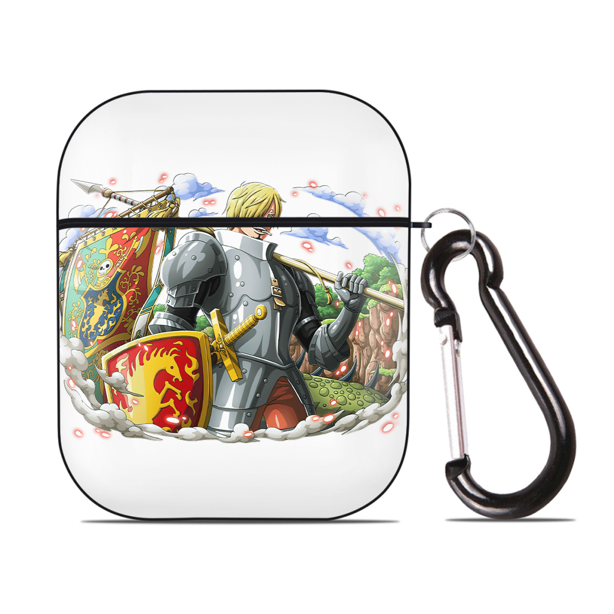 ワンピース サンジ ONE PIECE Sanji AirPods 第2世代保護ケース ハードシェル ブラック 耐衝撃・防指紋・カラビナ付き