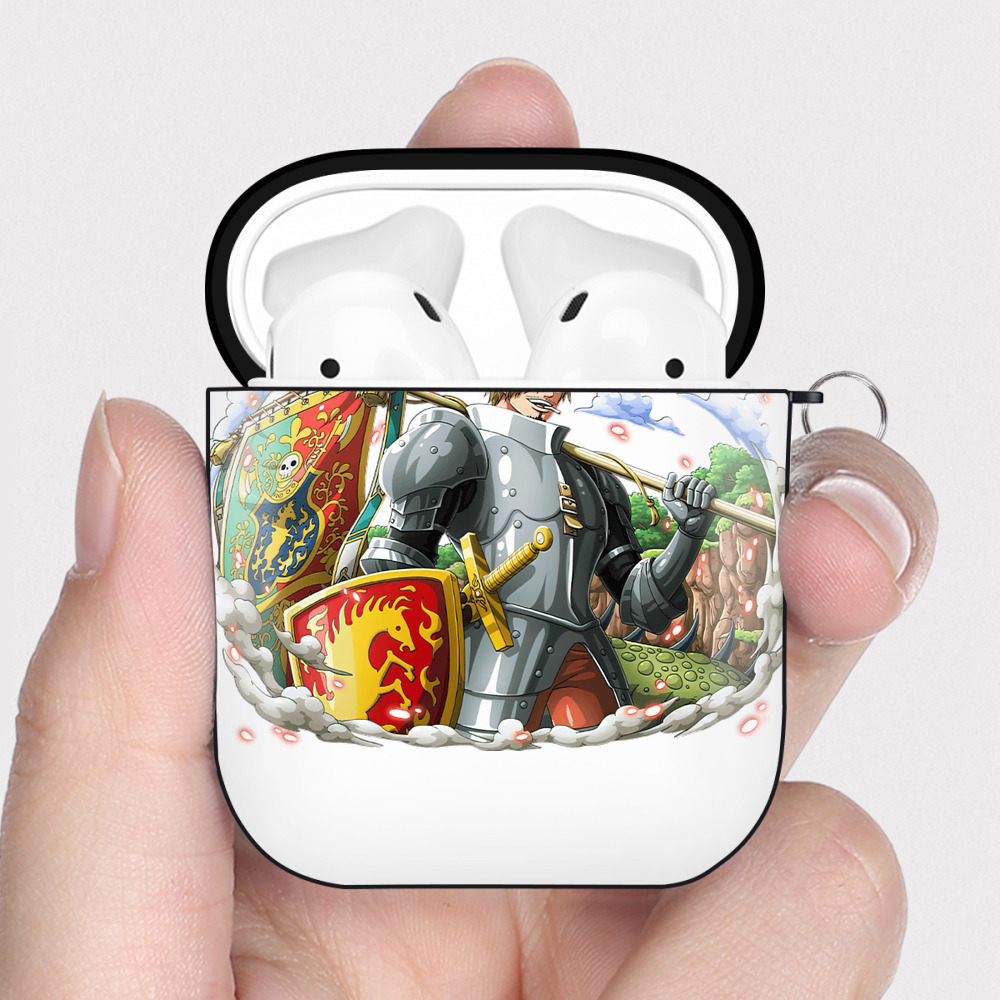ワンピース サンジ ONE PIECE Sanji AirPods 第2世代保護ケース ハードシェル ブラック 耐衝撃・防指紋・カラビナ付き