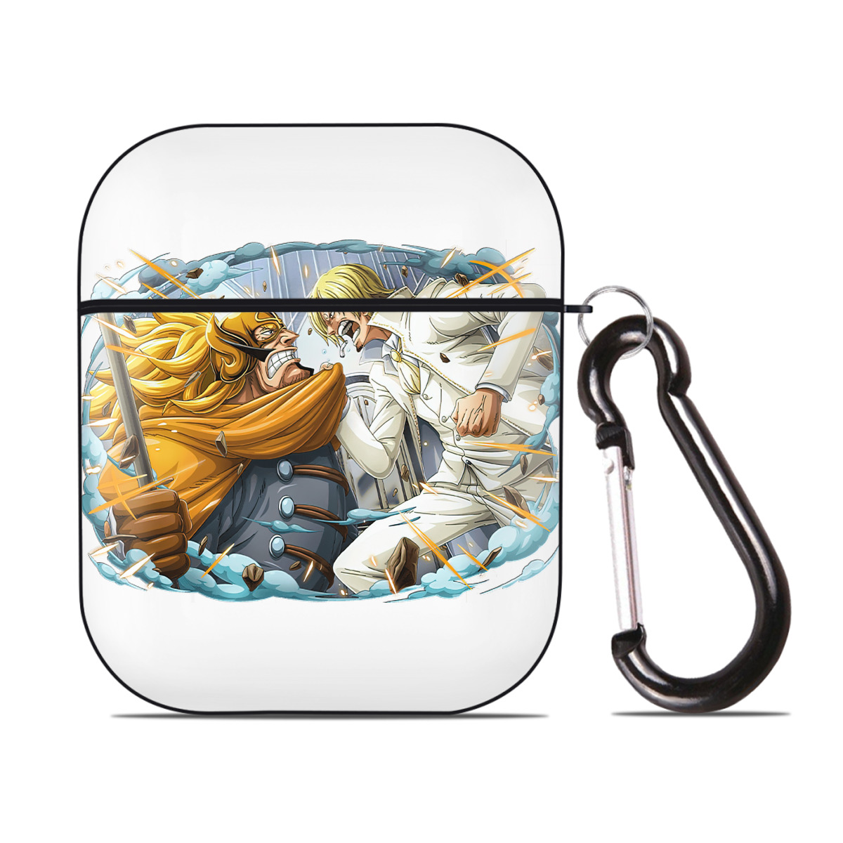 ワンピース サンジ ONE PIECE Sanji AirPods 第2世代保護ケース ハードシェル ブラック 耐衝撃・防指紋・カラビナ付き