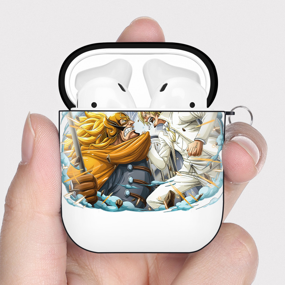 ワンピース サンジ ONE PIECE Sanji AirPods 第2世代保護ケース ハードシェル ブラック 耐衝撃・防指紋・カラビナ付き