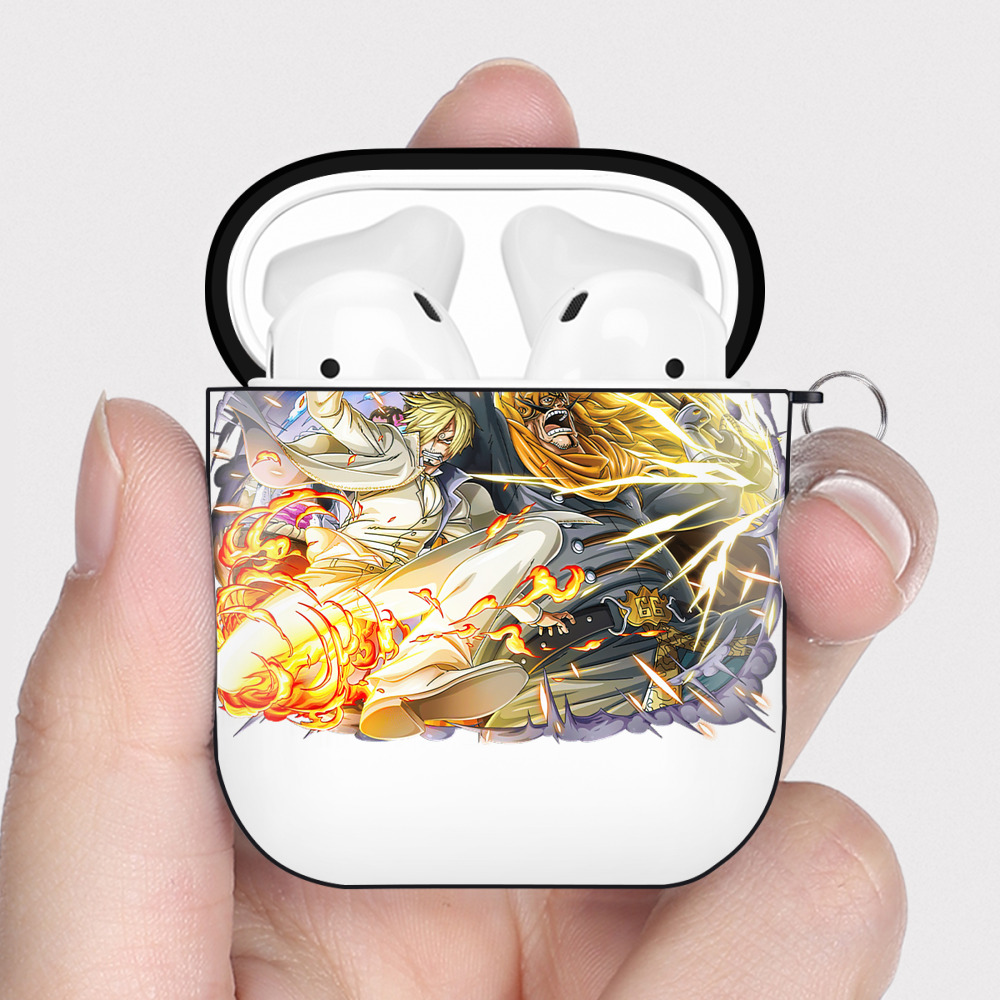 ワンピース サンジ ONE PIECE Sanji AirPods 第2世代保護ケース ハードシェル ブラック 耐衝撃・防指紋・カラビナ付き