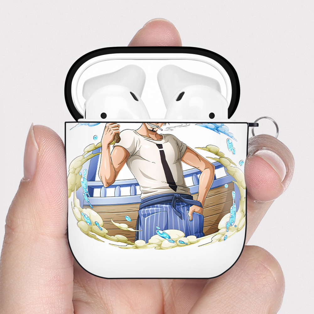 ワンピース サンジ ONE PIECE Sanji AirPods 第2世代保護ケース ハードシェル ブラック 耐衝撃・防指紋・カラビナ付き