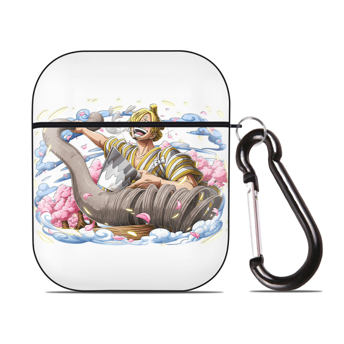 ワンピース サンジ ONE PIECE Sanji AirPods 第2世代保護ケース ハードシェル ブラック 耐衝撃・防指紋・カラビナ付き