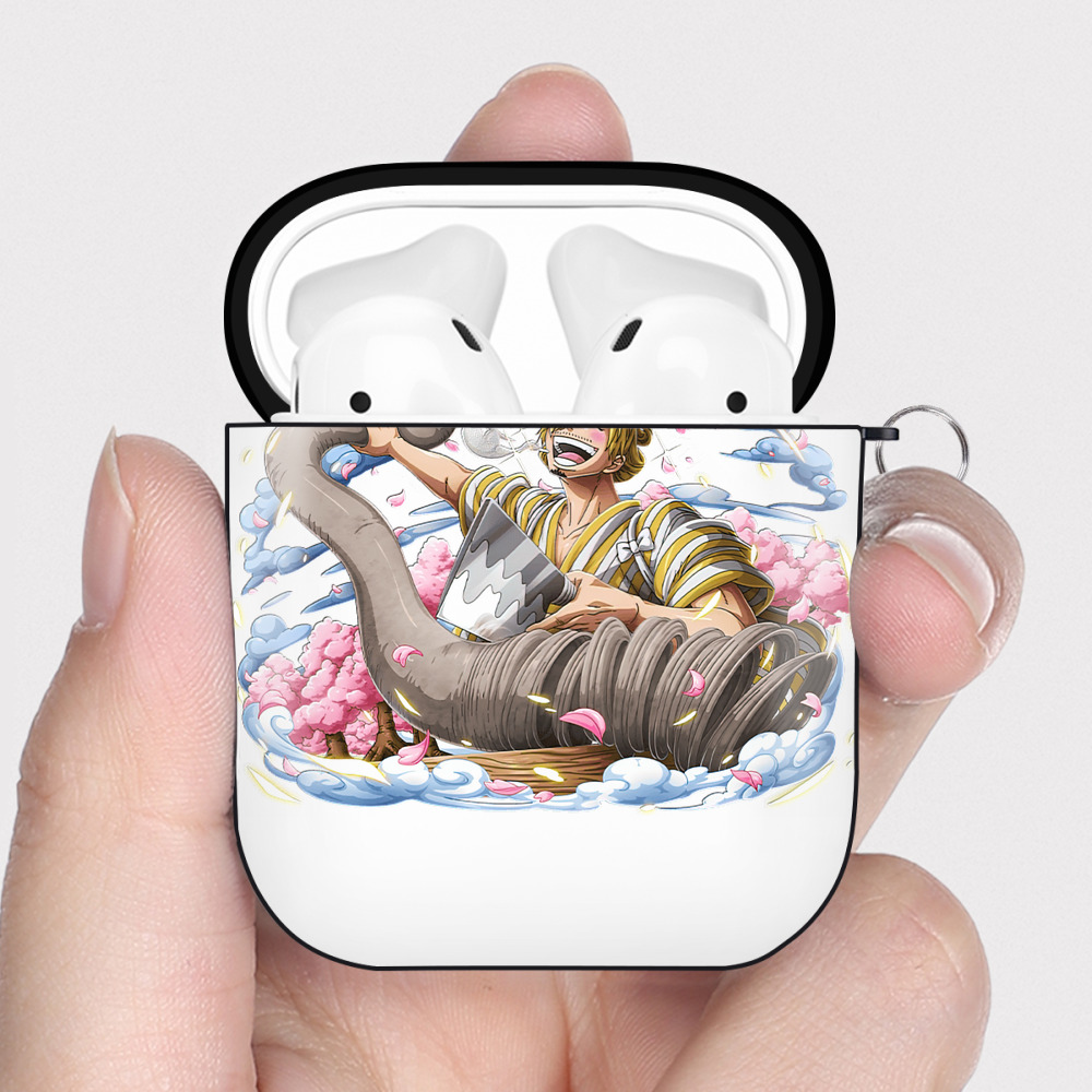 ワンピース サンジ ONE PIECE Sanji AirPods 第2世代保護ケース ハードシェル ブラック 耐衝撃・防指紋・カラビナ付き