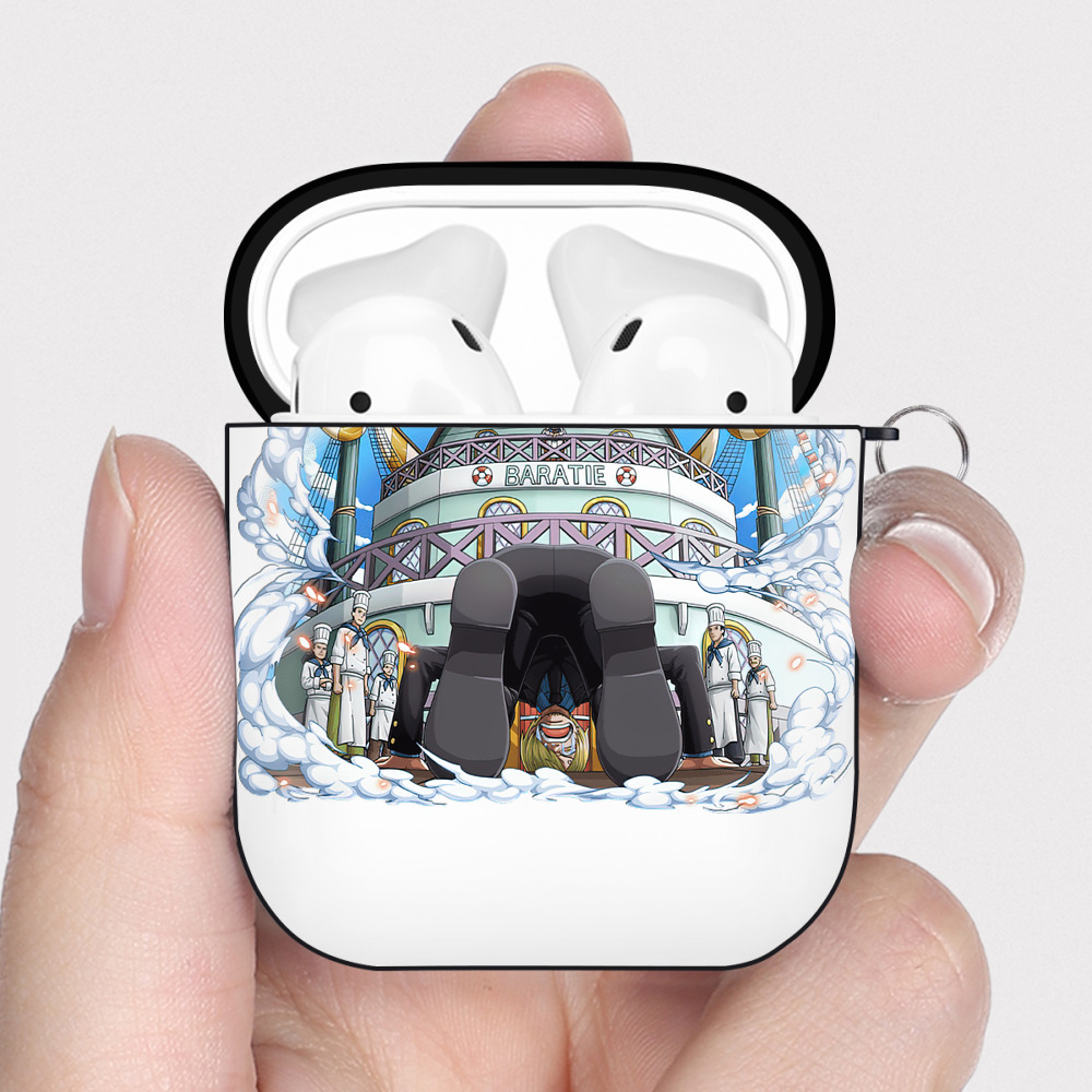 ワンピース サンジ ONE PIECE Sanji AirPods 第2世代保護ケース ハードシェル ブラック 耐衝撃・防指紋・カラビナ付き