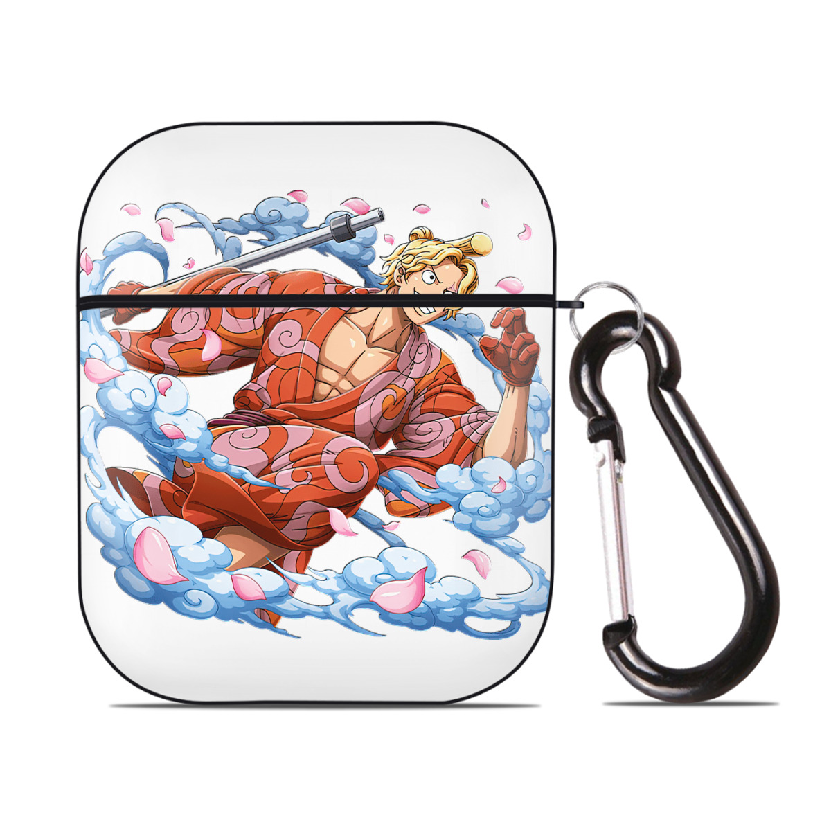 ワンピース サンジ ONE PIECE Sanji AirPods 第2世代保護ケース ハードシェル ブラック 耐衝撃・防指紋・カラビナ付き