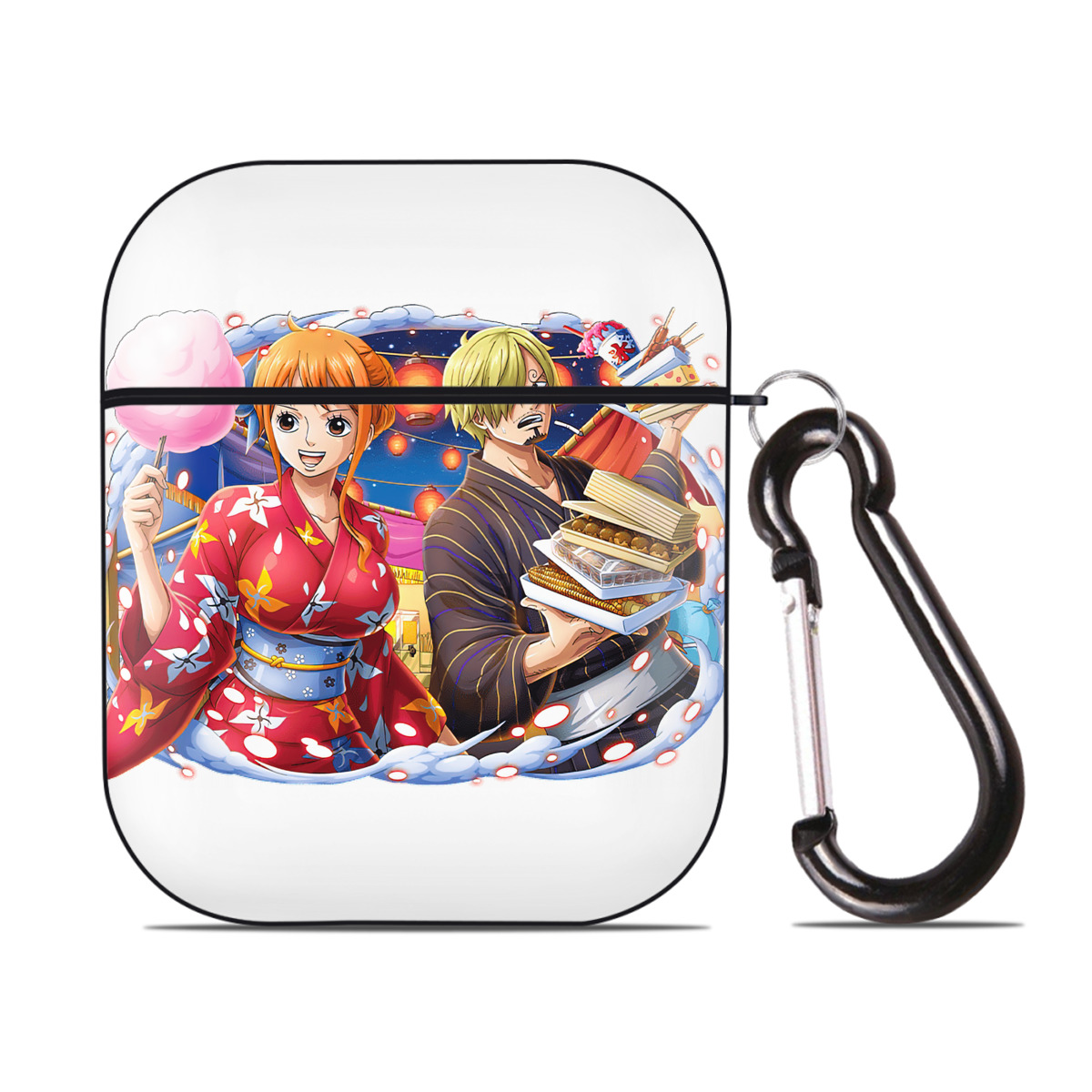 ワンピース サンジ ONE PIECE Sanji AirPods 第2世代保護ケース ハードシェル ブラック 耐衝撃・防指紋・カラビナ付き