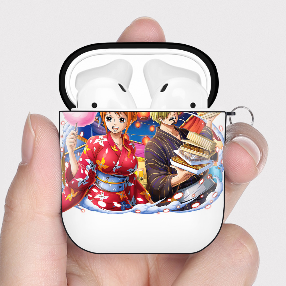 ワンピース サンジ ONE PIECE Sanji AirPods 第2世代保護ケース ハードシェル ブラック 耐衝撃・防指紋・カラビナ付き
