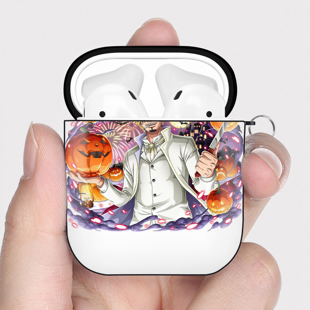 ワンピース サンジ ONE PIECE Sanji AirPods 第2世代保護ケース ハードシェル ブラック 耐衝撃・防指紋・カラビナ付き