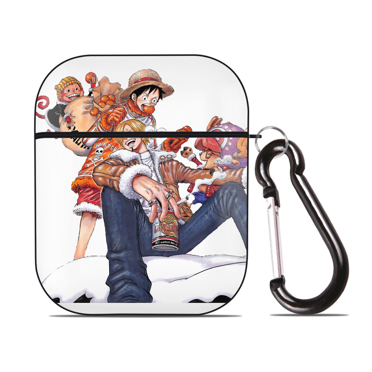 ワンピース サンジ ONE PIECE Sanji AirPods 第2世代保護ケース ハードシェル ブラック 耐衝撃・防指紋・カラビナ付き
