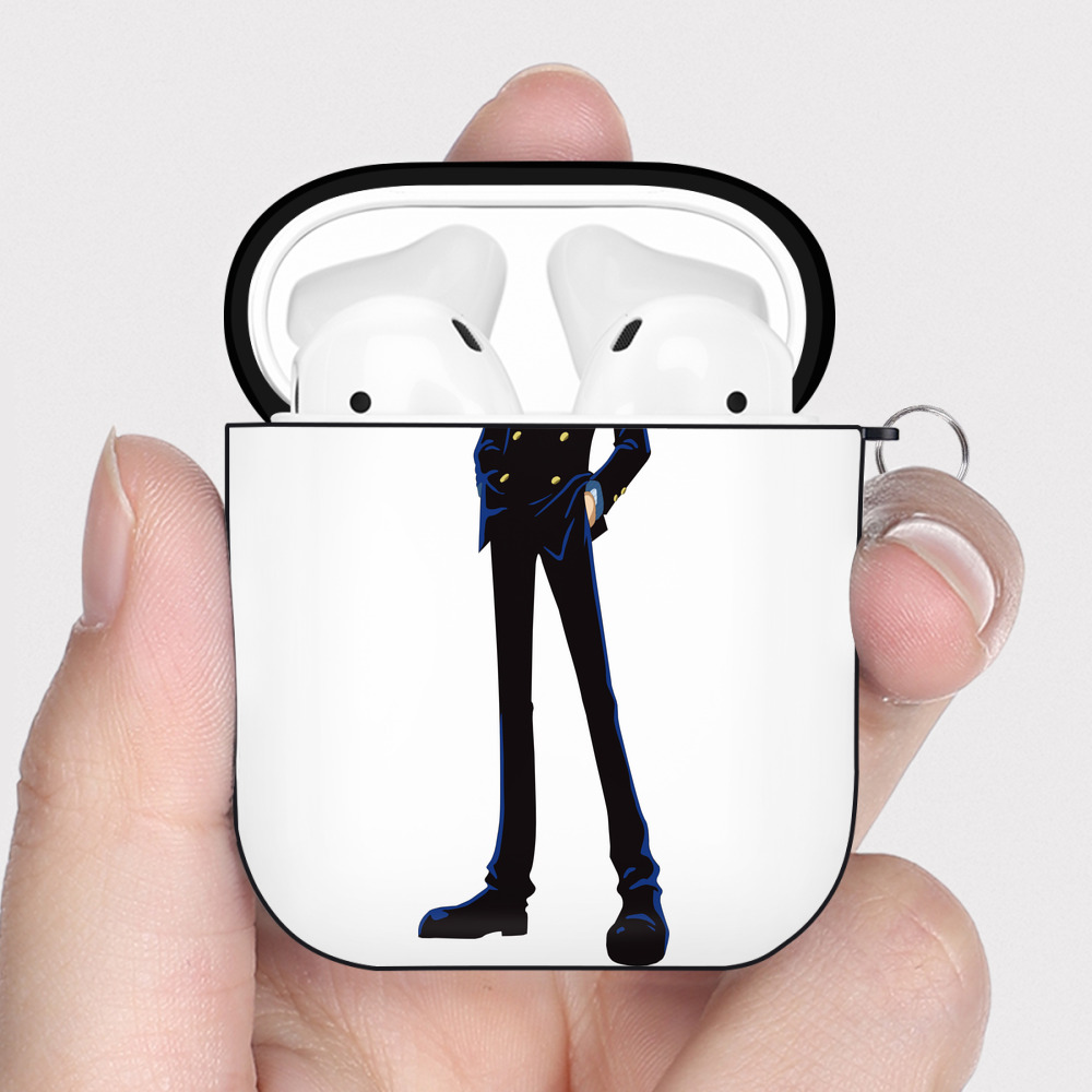 ワンピース サンジ ONE PIECE Sanji AirPods 第2世代保護ケース ハードシェル ブラック 耐衝撃・防指紋・カラビナ付き