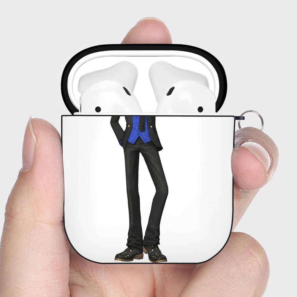 ワンピース サンジ ONE PIECE Sanji AirPods 第2世代保護ケース ハードシェル ブラック 耐衝撃・防指紋・カラビナ付き