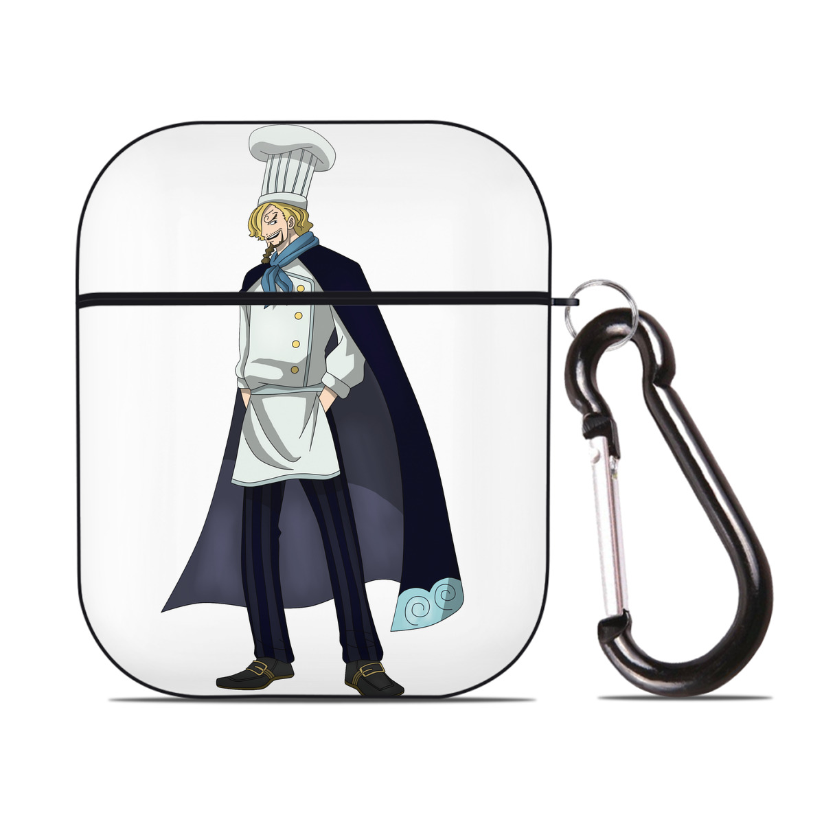 ワンピース サンジ ONE PIECE Sanji AirPods 第2世代保護ケース ハードシェル ブラック 耐衝撃・防指紋・カラビナ付き