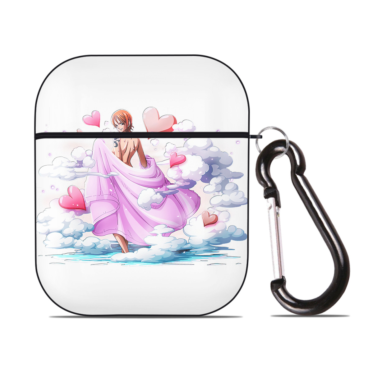 ワンピース ナミ ONE PIECE Nami AirPods 第2世代保護ケース ハードシェル ブラック 耐衝撃・防指紋・カラビナ付き