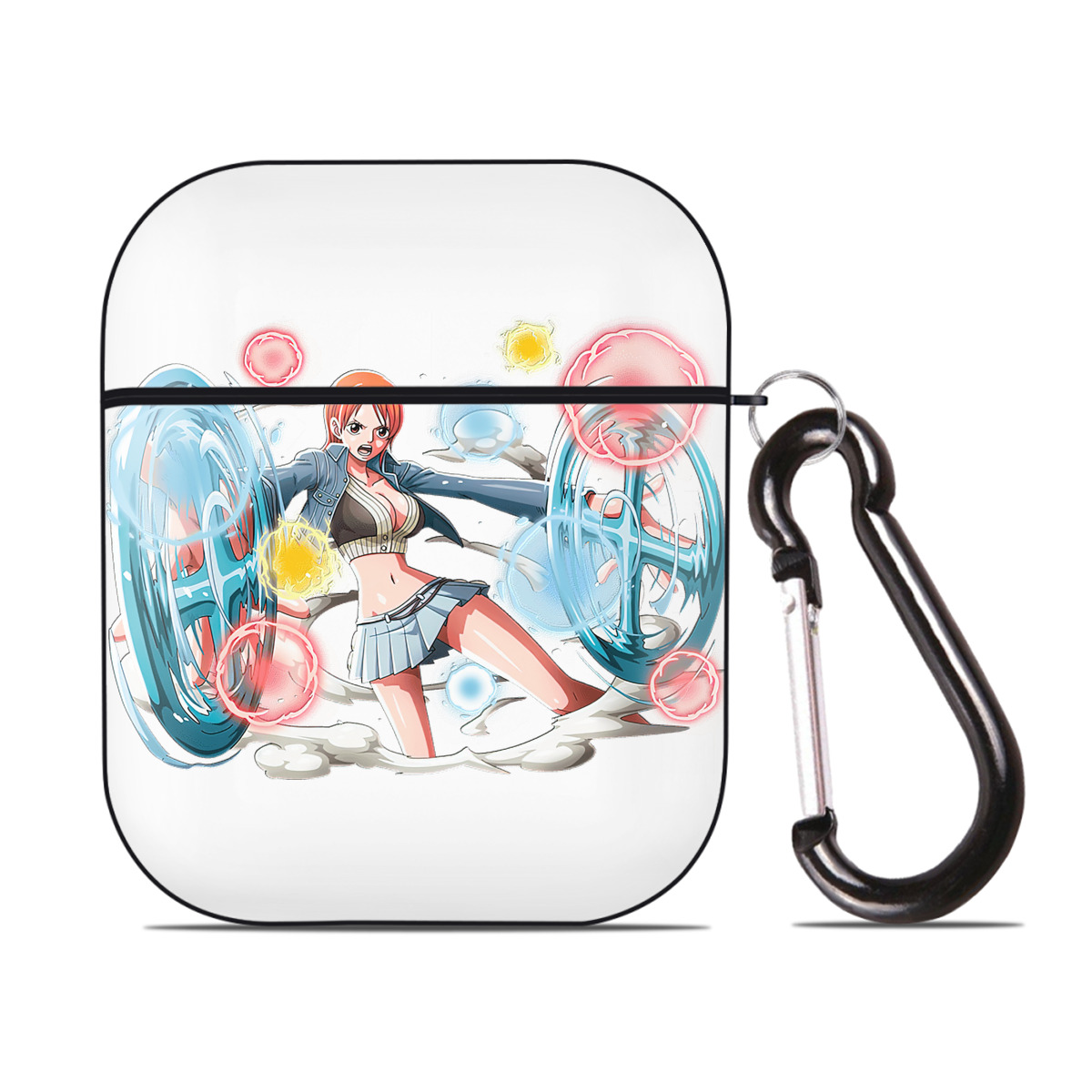 ワンピース ナミ ONE PIECE Nami AirPods 第2世代保護ケース ハードシェル ブラック 耐衝撃・防指紋・カラビナ付き